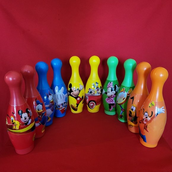 Vintage Disney Mickey Mouse and Friends Bowling Pins Set of 10 - Picture 1 of 14
